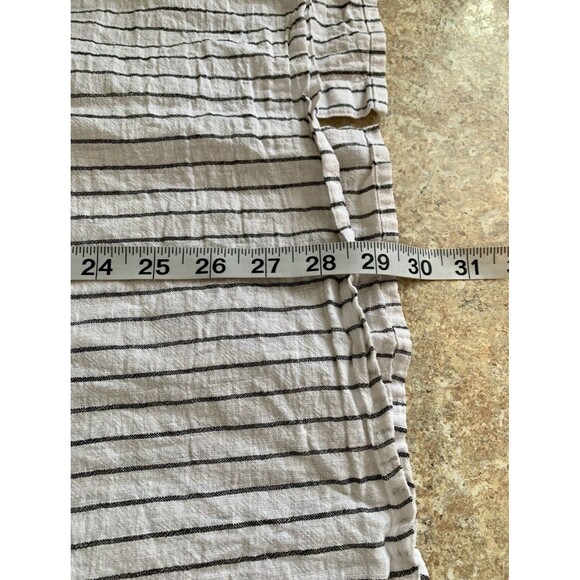 Chaps Black White Striped Linen Blend Bell Sleeve Button Up Blouse Top Plus XXL - Picture 10 of 11